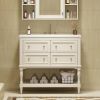 36" Bathroom Vanity Cabinet with Sink Combo Set, Undermount Resin Sink, Free Standing Vanity Set with 4 Drawers, Solid Wood Frame Bathroom Cabinet, Be