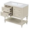 36" Bathroom Vanity Cabinet with Sink Combo Set, Undermount Resin Sink, Free Standing Vanity Set with 4 Drawers, Solid Wood Frame Bathroom Cabinet, Be