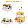 2 Tier Serving Tray Round Farmhouse Kitchen Table Tray Stand Food Fruits Cupcake Display Coffee Countertop Tray