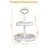 2 Tier Serving Tray Round Farmhouse Kitchen Table Tray Stand Food Fruits Cupcake Display Coffee Countertop Tray