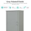 Tall Bathroom Storage Cabinet, Freestanding Storage Cabinet with Two Drawers and Adjustable Shelf, MDF Board with Painted Finish, Grey