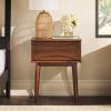 Mid-Century Modern 1-Drawer Solid Wood Nightstand ‚Äì Walnut