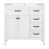 36' Bathroom Vanity with Sink Combo;  White Bathroom Cabinet with Drawers;  Solid Frame and MDF Board