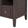36" Bathroom Vanity with Ceramic Basin;  Bathroom Storage Cabinet with Two Doors and Drawers;  Solid Frame;  Metal Handles